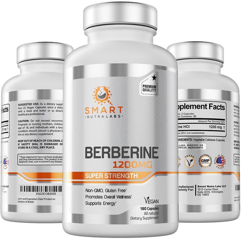 Smart Nutra Labs Premium Berberine HCL 1200mg- 180 Vegan Capsules, 100% Pure Smart Nutra Labs Au supplements