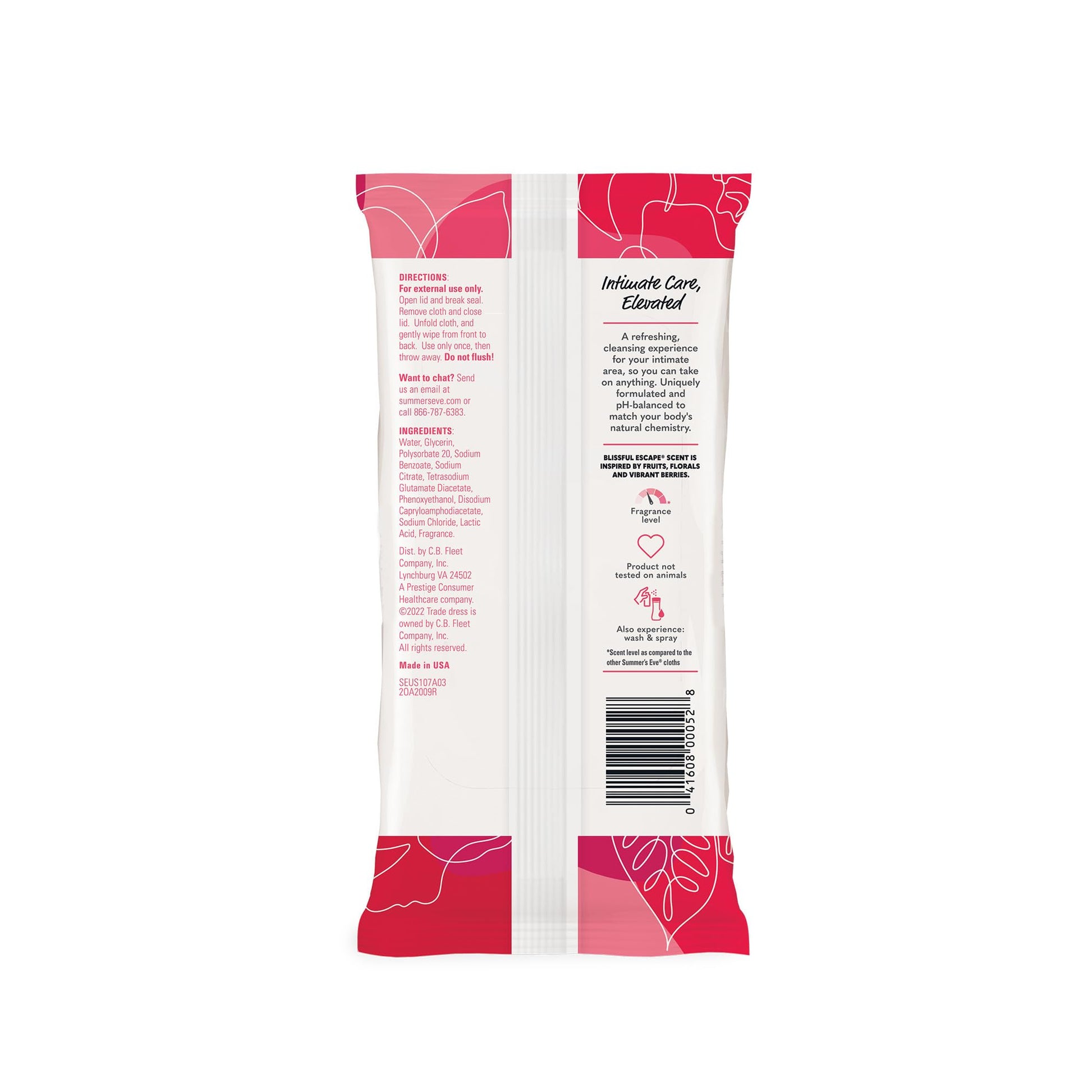 Summer's Eve Blissful Escape Daily Refreshing Feminine Wipes, Removes Odor, pH balanced, 32 Count Summer's Eve Au supplements