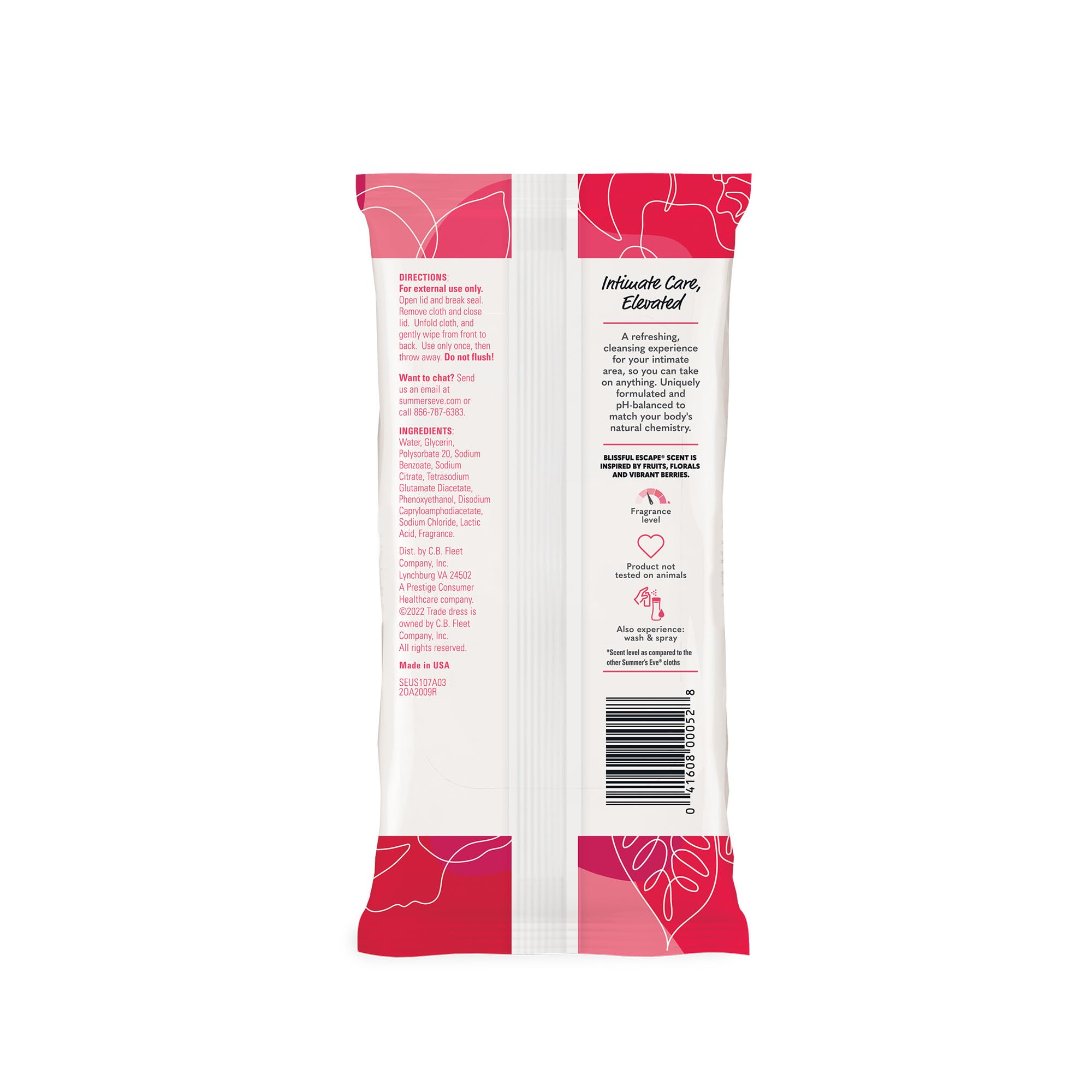 Summer's Eve Blissful Escape Daily Refreshing Feminine Wipes, Removes Odor, pH balanced, 32 Count Summer's Eve Au supplements