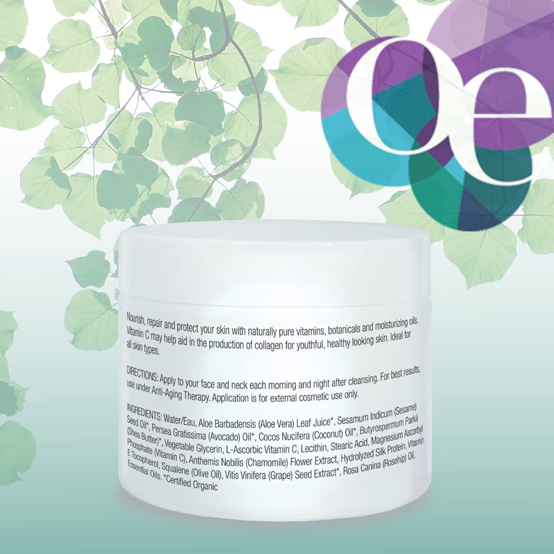 Organic Excellence Skin Renewal Therapy, Vitamin C Face & Neck Cream, Moisturizer to Stimulate Collagen Production and Increase Skin Cell Renewal, Organic Natural Non-Toxic Cruelty-Free 2 oz (57g) Organic Excellence Au supplements