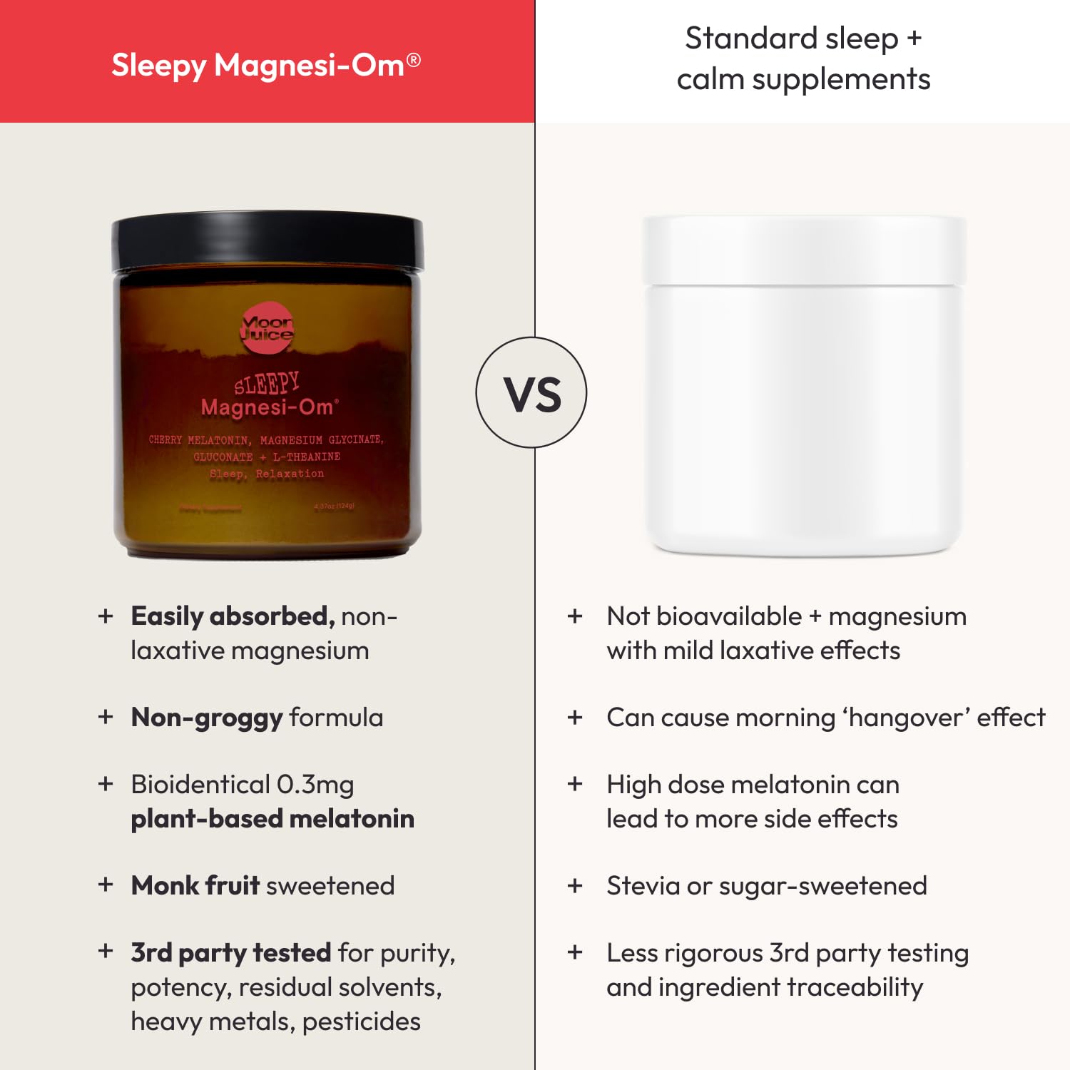 Moon Juice Sleepy Magnesi-Om - Sleep Supplement Powder with Magnesium Glycinate, L-Theanine & Plant-Based Melatonin, Sugar-Free Bedtime Drink Mix for Deep Sleep w/o Grogginess, Cherry, 35 Servings Moon Juice Au supplements