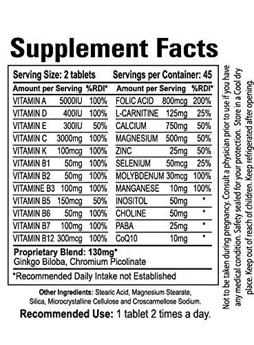 Body Shop Nutrition Ultra Woman - Multi-Vitamins 90 Tablets - Premium Performance Formula 100% Natural - Multivitamins for Woman Body Shop Nutrition Au supplements