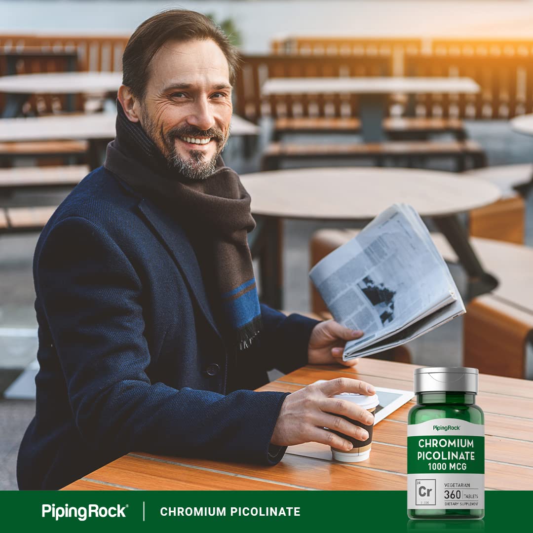 Chromium Picolinate 1000 mcg | 360 Tablets | Chromium Supplement | Vegetarian, Non-GMO Piping Rock Au supplements