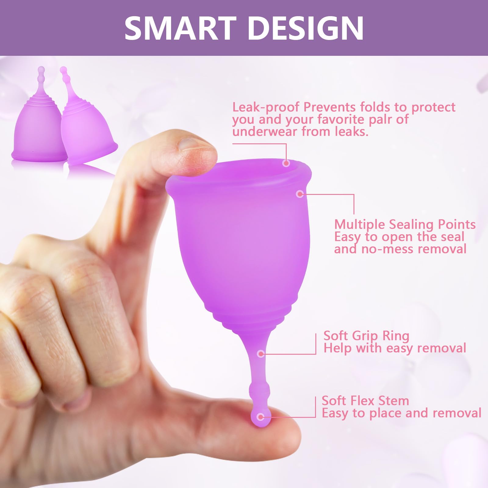 AURUZA Menstrual Cups, Set of 2 Reusable Period Cups Kit for Girls & Women, Silicone Soft Cups AURUZA Au supplements