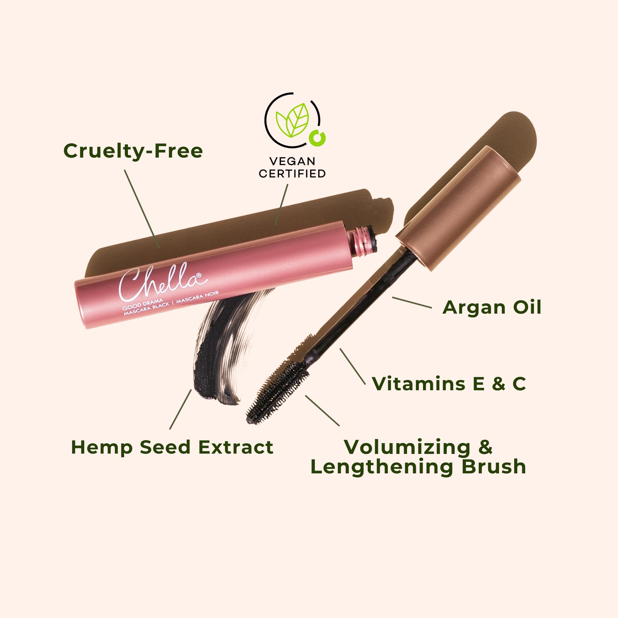 Chella Good Drama Vegan Mascara, 0.33 Fl. Oz (Black) Chella Au supplements