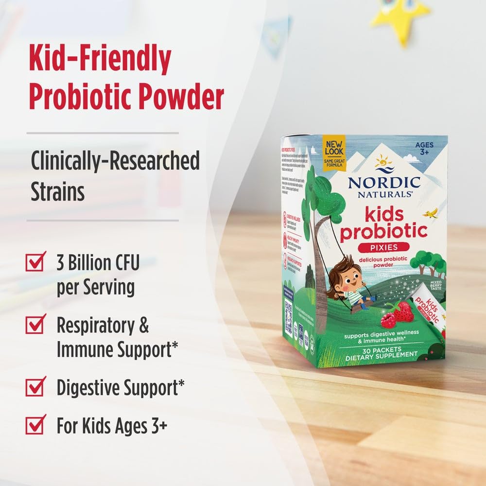 Nordic Naturals Children's Vegan Probiotic Powder Bundle - Baby’s Nordic Flora Probiotic Powder, Unflavored - 30 Packets - 4 Billion CFU Nordic Naturals Au supplements