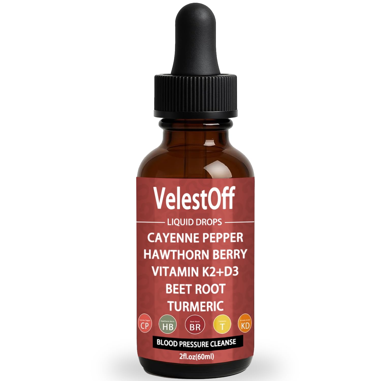 Velestoff Cayenne Pepper & Cayenne Pepper Drops Liquid Supplement with Hawthorn, Beet Root, Turmeric, Vitamin K2 D3 Nutralis Au supplements