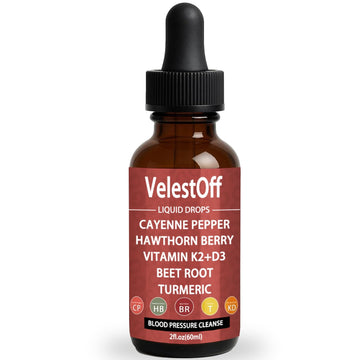 Velestoff Cayenne Pepper & Cayenne Pepper Drops Liquid Supplement with Hawthorn, Beet Root, Turmeric, Vitamin K2 D3 Nutralis Au supplements