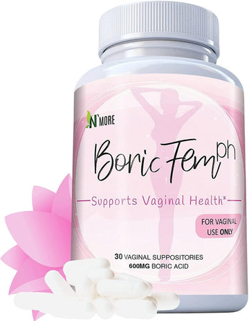 N'More Boric Acid Vaginal Suppositories- 100% Pure - Made in USA- Boricfem Vaginal Health Supplement N'More Au supplements