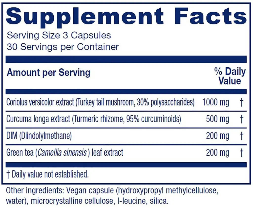Vitanica CCDG Blend, Immune Support, DIM Supplement 200mg, Turkey Tail Mushroom, Turmeric, Green Tea, Vegan, 90 Capsules Vitanica Au supplements