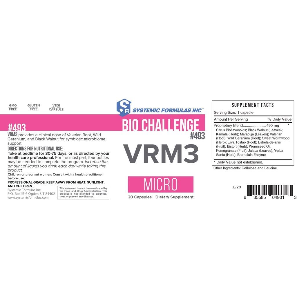 Systemic Formulas Bio Challenge VRM3 30 Capsules Systemic Formulas Au supplements