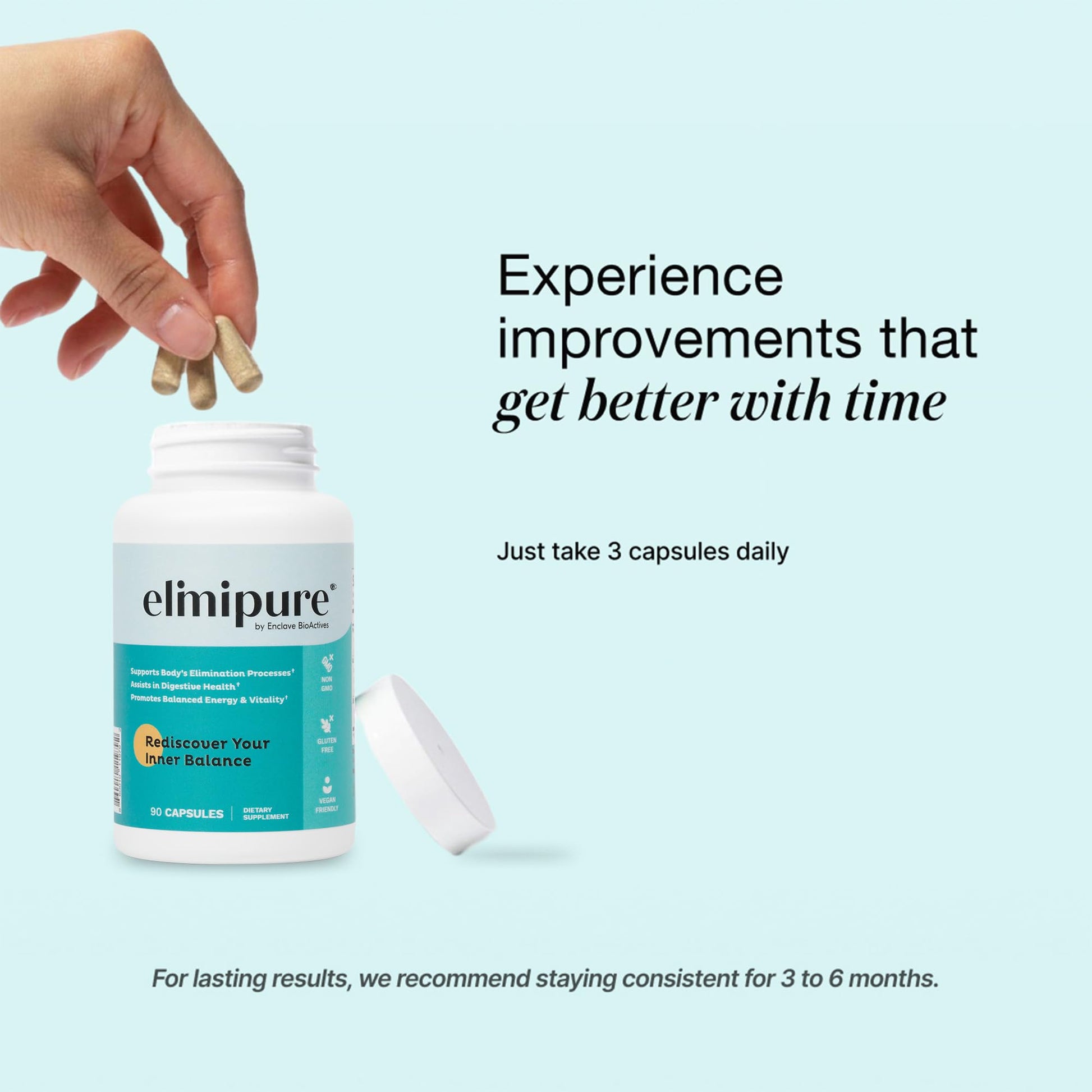 Elimipure Gut Cleanse & Restore Supplement: Natural & Effective Detox Cleanse Capsules | Fortify Your Microbiome | Effortless Morning Stools | Restore Your Gut from The Inside Out Elimipure Au supplements