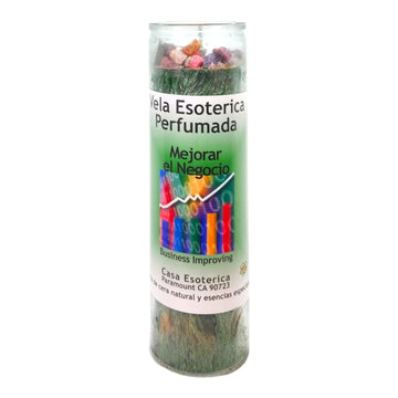 Business IMPROVING-Palm Wax Spiritual Intention Spell Candle-[Green] | Vela CASA ESOTERICA PERFUMADA MAGICK SPACE Au supplements