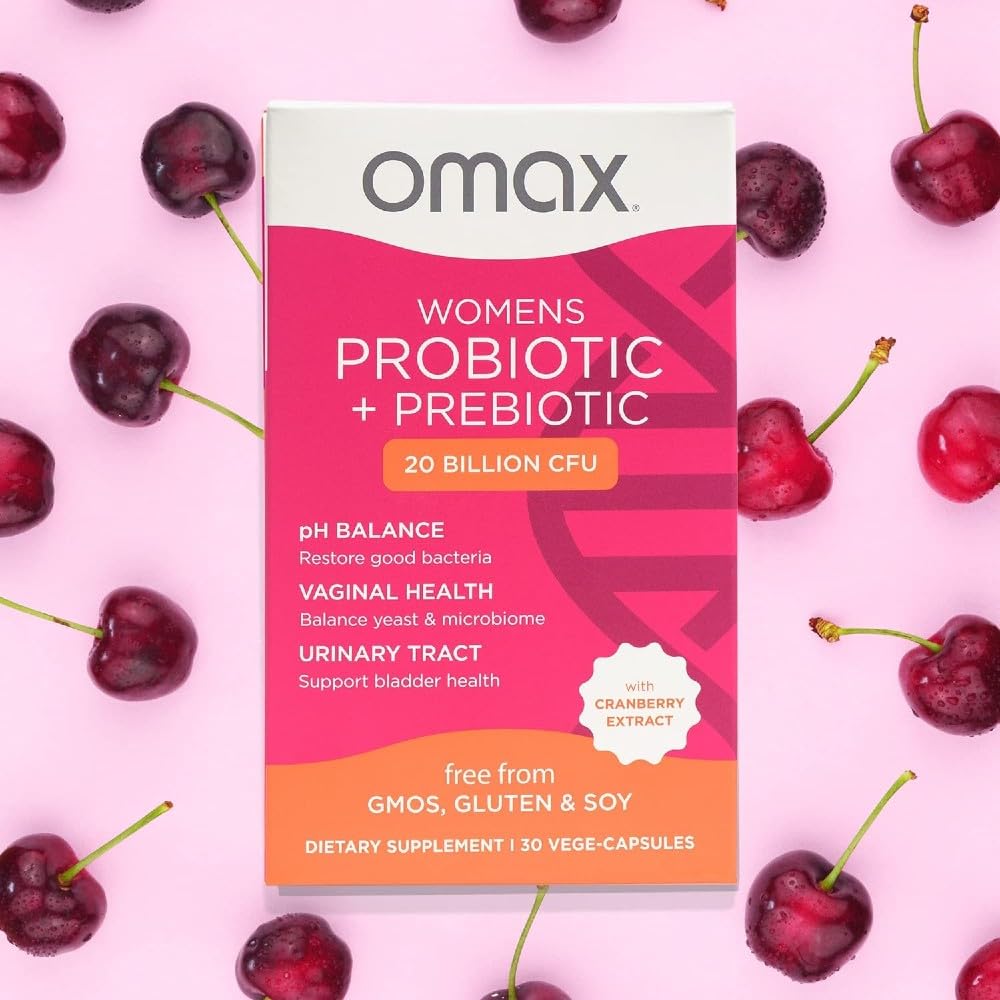 2 Pack Omax Prebiotics & Probiotics for Women, pH Balance, Vaginal Health, Urinary Tract, Yeast Omax3 Au supplements