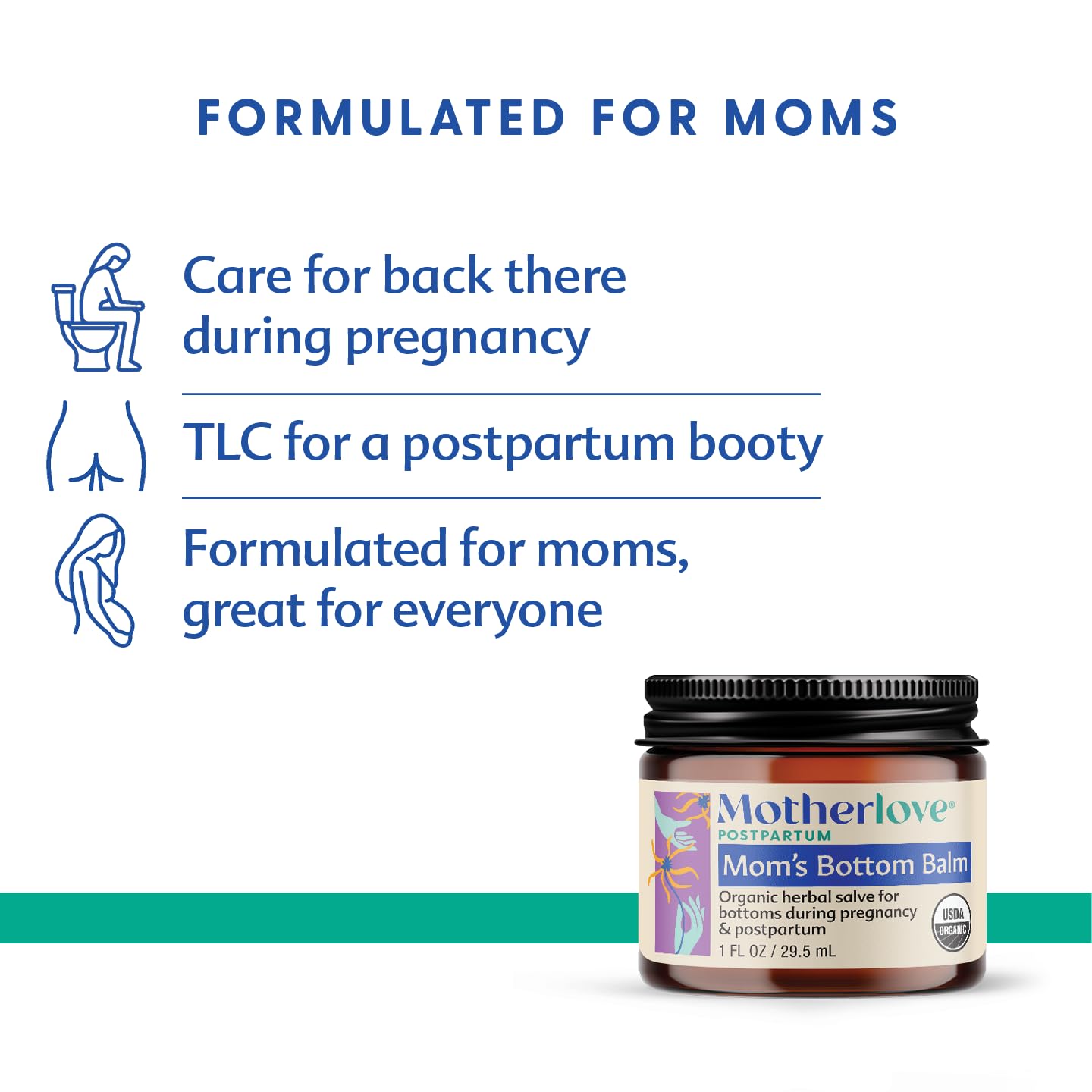 Motherlove Mom's Bottom Balm (1 oz) Organic Herbal Salve w/Witch Hazel for Bottoms During Pregnancy & Postpartum —Non-GMO Ointment Motherlove Au supplements
