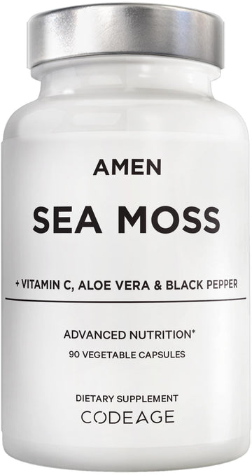 Amen Sea Moss Supplement - 1000mg Organic Irish Sea Moss, Bladderwrack, Burdock - Vitamin C, Aloe Vera, Black Pepper - Seaweed Superfood, Vitamins, Minerals, and Antioxidants - Non-GMO - 90 Capsules Amen Au supplements