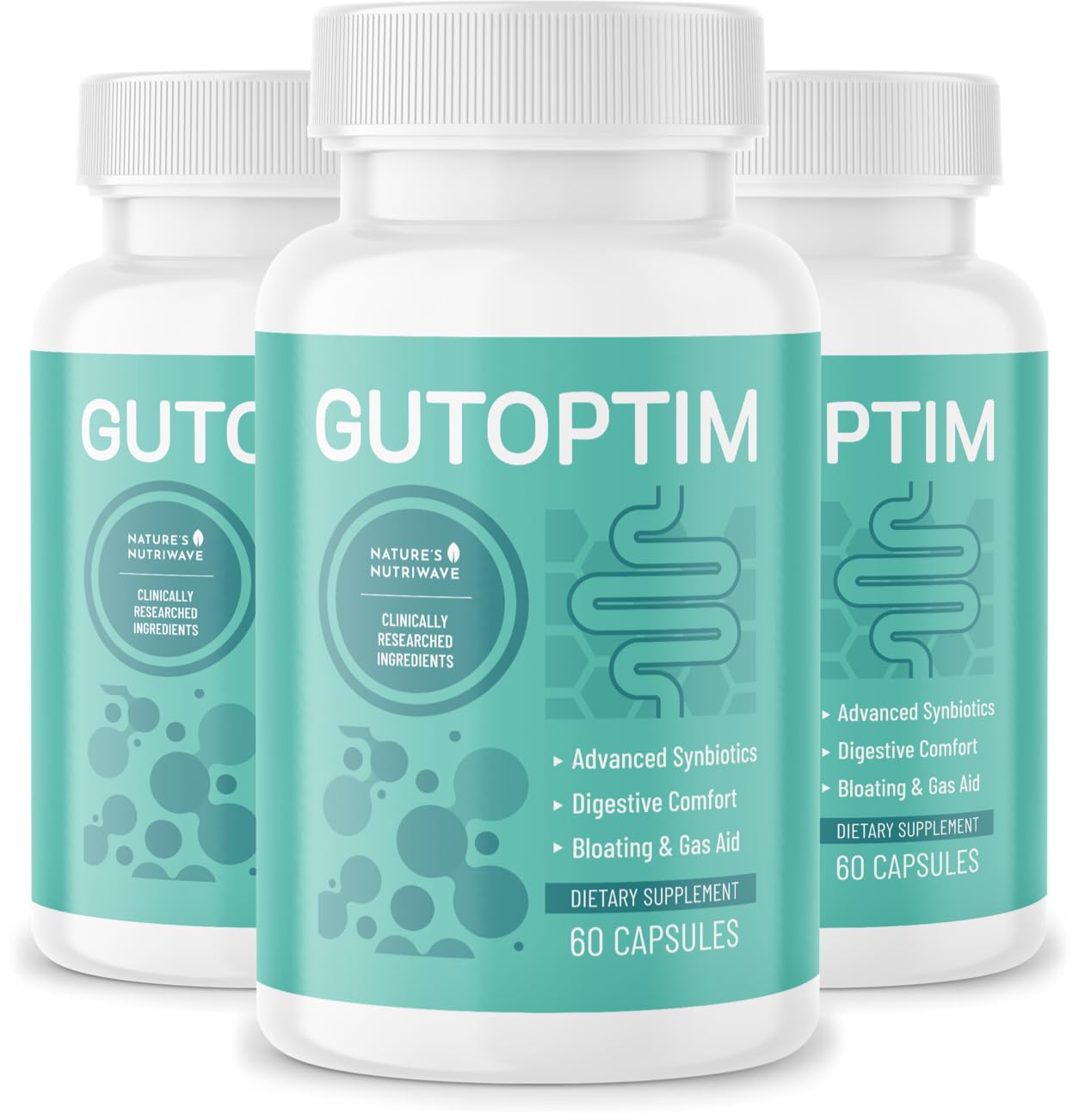 GutOptim Probiotic & Prebiotic Capsules | Pre and Probiotics for Synbiotic Gut Health & Bloating Relief for Women & Men | Enzyme with Probiotics for Digestive Health | Non-GMO, 60 Ct, 3 Month Supply Nature’s NutriWave Au supplements