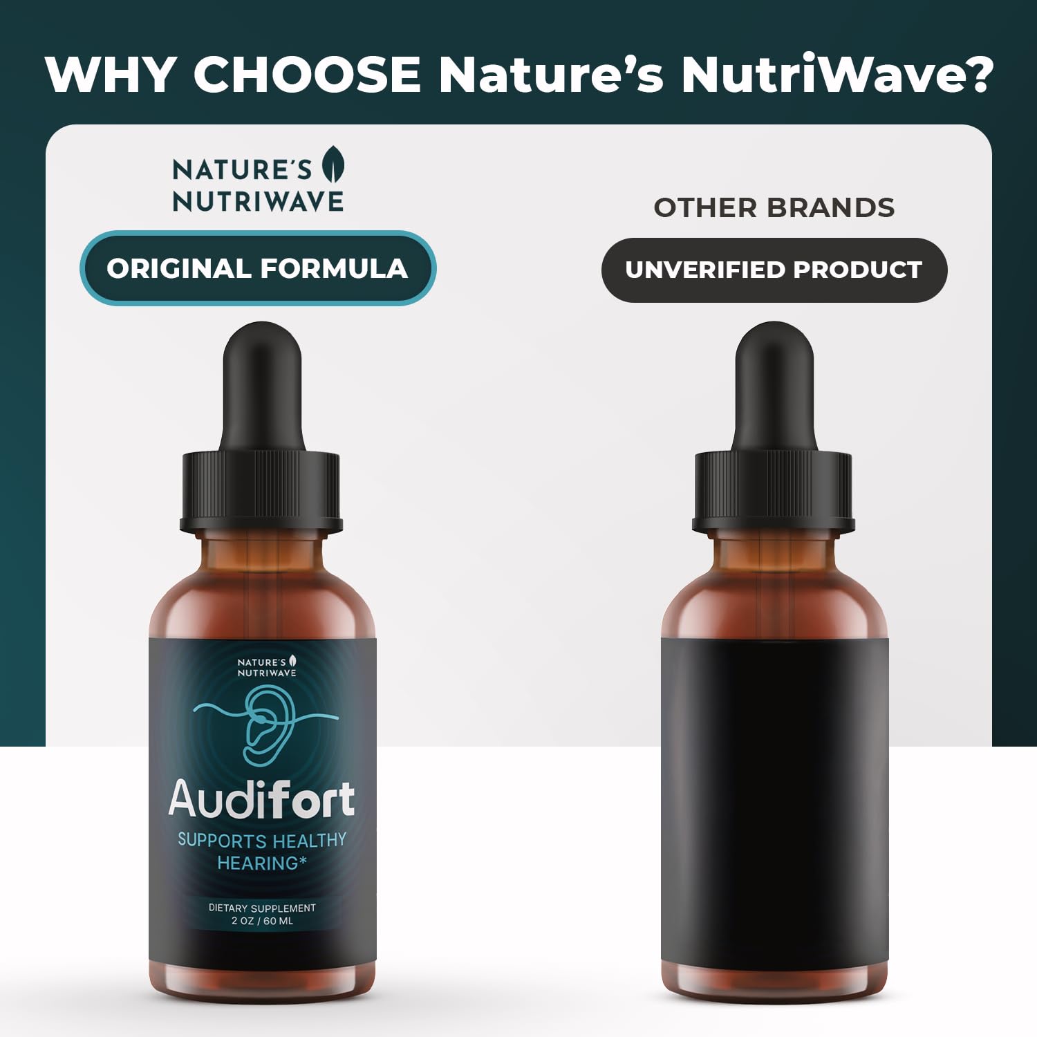 Nature’s NutriWave Audifort Drops – Herbal Liquid Supplement with Grape Seed & Panax Ginseng – Non-GMO, Easy-to-Take, Made in the USA – 60 Servings, 1 Month Supply Nature’s NutriWave Au supplements