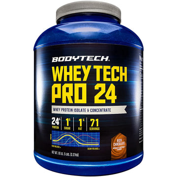 BODYTECH Whey Tech Pro24 Powder Rich Chocolate (5 lbs/ 71 Servings) BODYTECH Au supplements