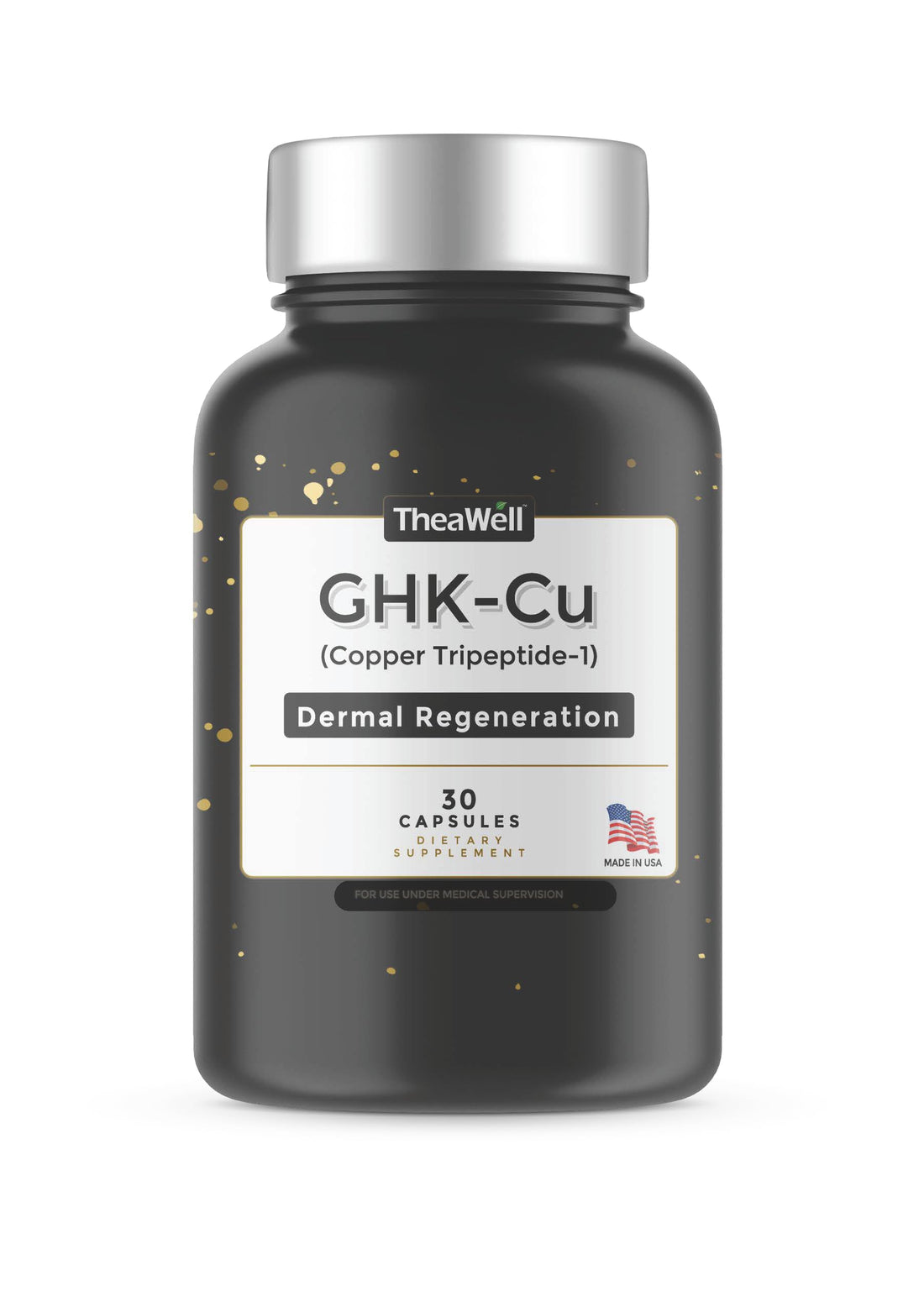 TheaWell GHK-Cu Copper Tripeptide-1, 5mg with MSM, Biotin, Zinc, Bioperine Black Pepper Extract, Dermal Regeneration, Hair Skin and Nails Support, 30 Vegan Capsules, Made in USA TheaWell Au supplements