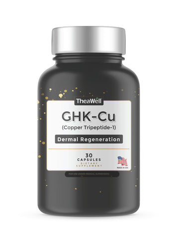 TheaWell GHK-Cu Copper Tripeptide-1, 5mg with MSM, Biotin, Zinc, Bioperine Black Pepper Extract, Dermal Regeneration, Hair Skin and Nails Support, 30 Vegan Capsules, Made in USA TheaWell Au supplements