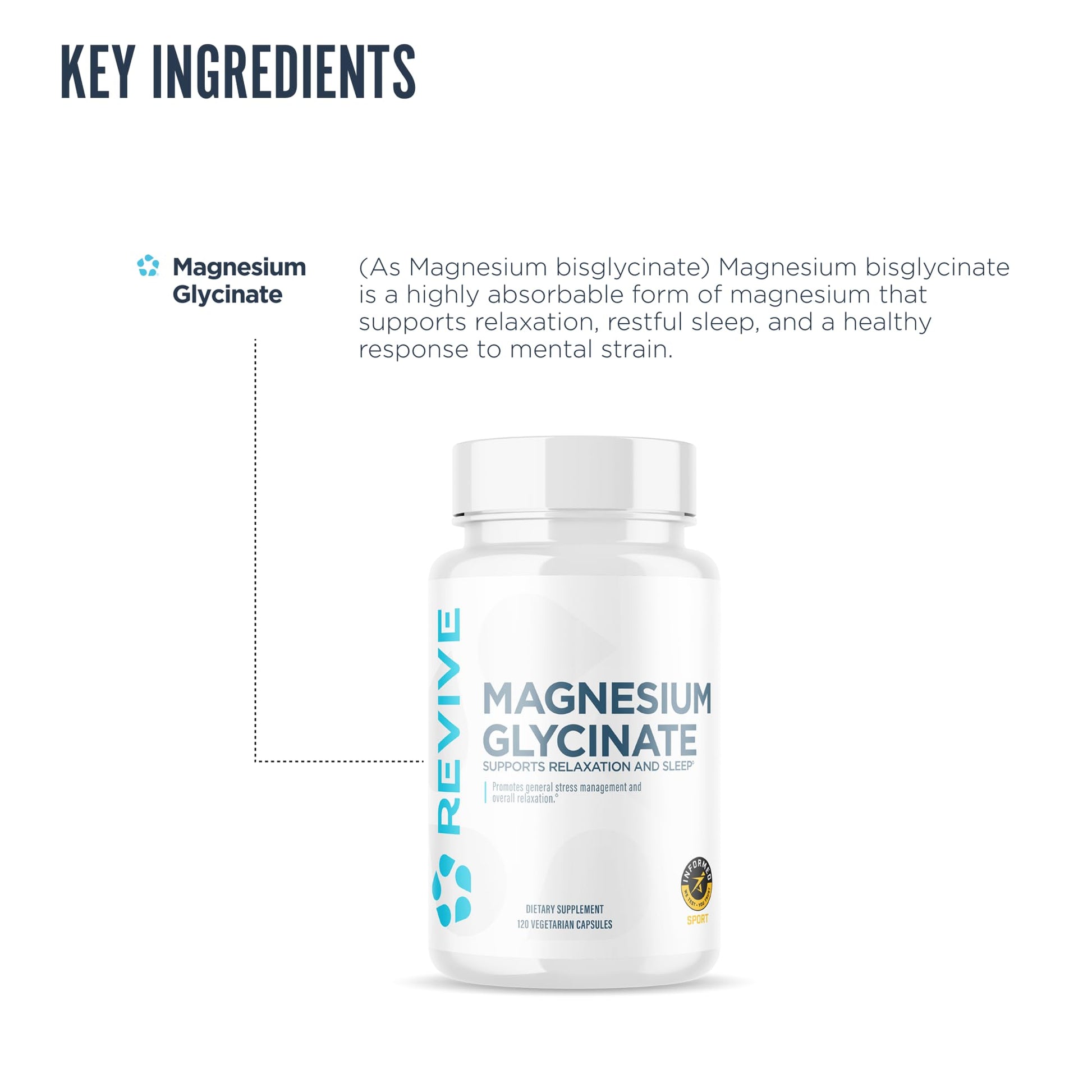 Revive MD Pure Magnesium Glycinate 200mg – High Absorption Supplement for Relaxation, Stress Relief, Sleep & Memory Support – Promotes Strong Bones, Healthy Nerve & Muscle Function (60 Servings) Revive Au supplements