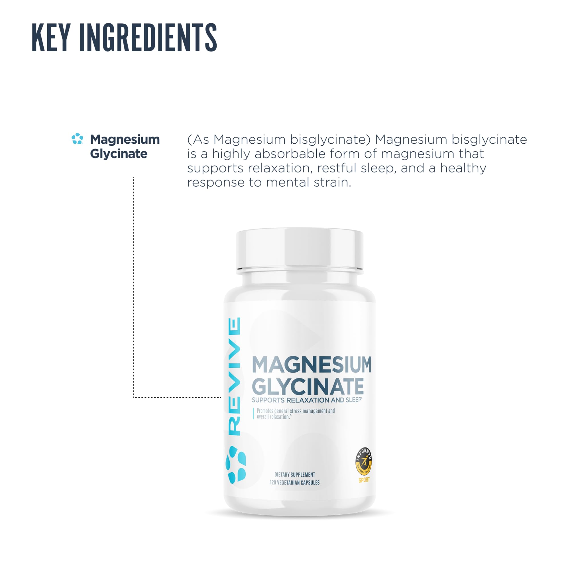 Revive MD Pure Magnesium Glycinate 200mg – High Absorption Supplement for Relaxation, Stress Relief, Sleep & Memory Support – Promotes Strong Bones, Healthy Nerve & Muscle Function (60 Servings) Revive Au supplements