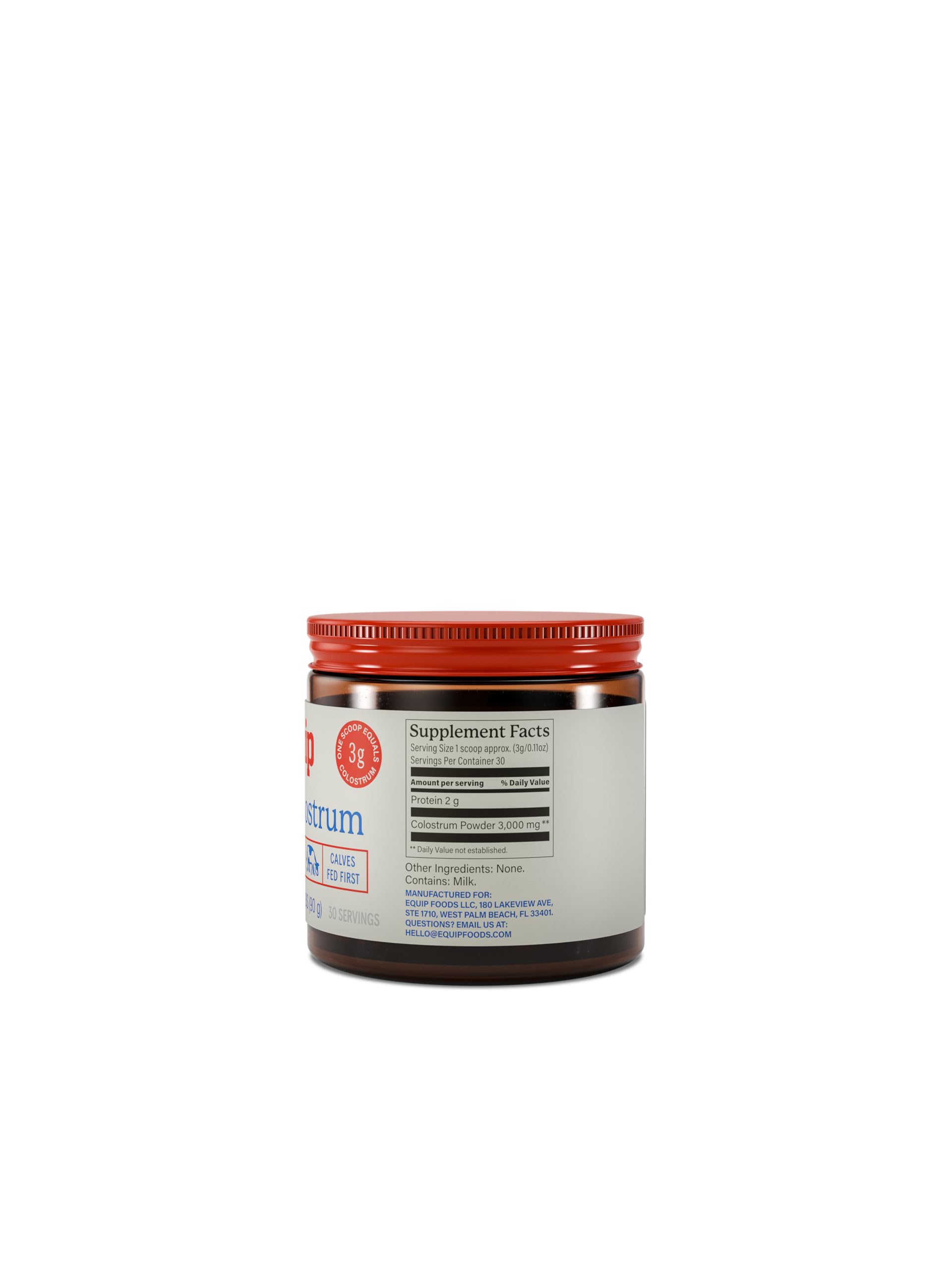 Equip Foods Core Bovine Colostrum Powder - 3,000mg Grass Fed Colostrum Supplement - Gut Health, Immunity, Recovery Lactoferrin Supplements - Keto Friendly Bovine Colostrum, 30 Servings, Unflavored Equip Au supplements