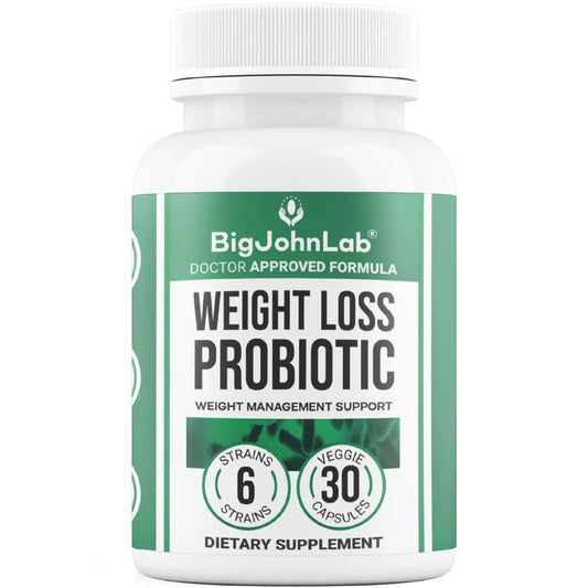 BIGJOHNLAB® - Probiotics for Weight Management & Bloating - 6 Probiotic Strains - Prebiotics - Key Ingredient Cayenne & Green Tea - Supports Gut Health - Weight Management for Women & Men - 30 CT BIGJOHNLABAU supplements