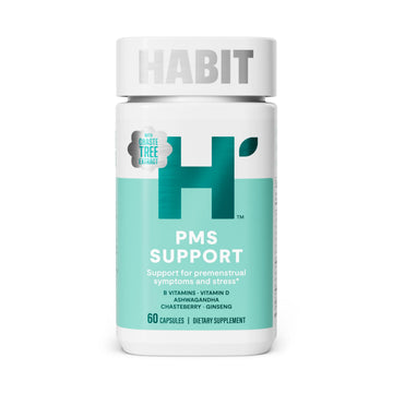 Habit PMS Support Supplement for Women (60 Capsules) - Supports Premenstrual Symptoms & Stress, Hormone Balance, Mood, B Vitamins, Vitamin D, Chasteberry, Ashwagandha, Gluten-Free, Non-GMO (1 Pack) H' Habit Au supplements