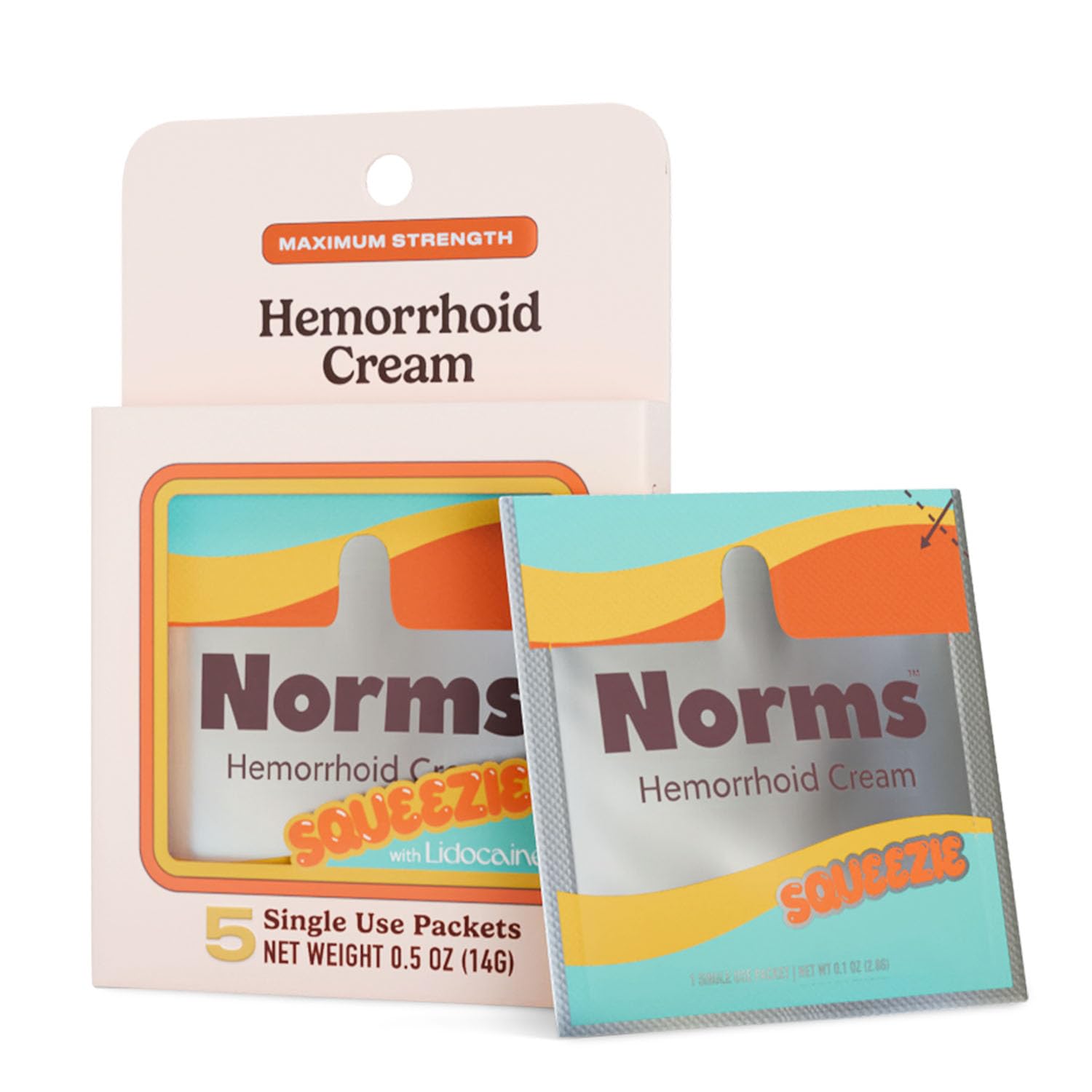 Norms Squeezies Lidocaine Hemorrhoid Cream, Discreet Single Use Travel Packets, 5% Lidocaine, Phenylephrine, Aloe and Glycerin – Numbing, Soothing & Swelling Relief On the Go, 5 Count Norms Au supplements