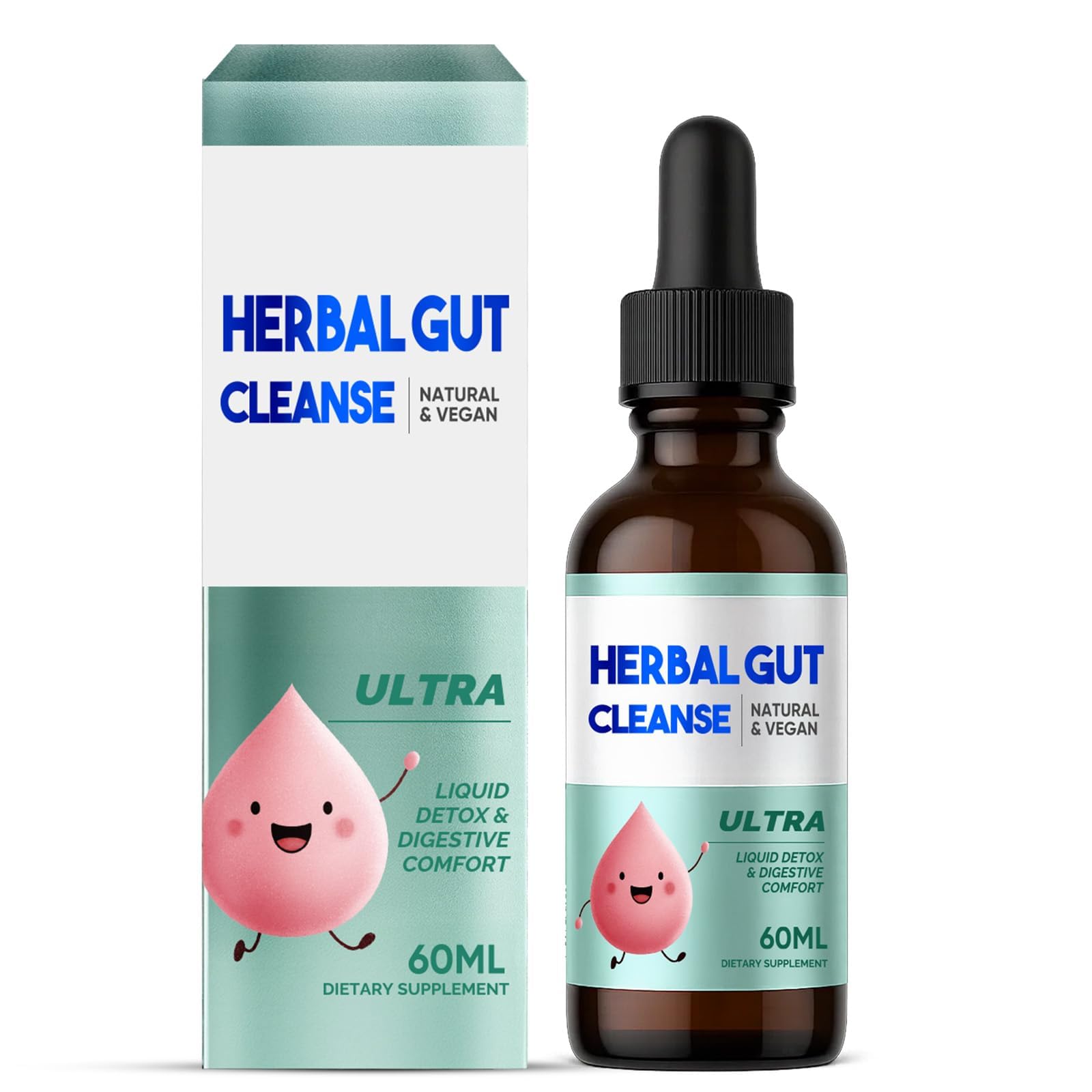 Kids Herbal Gut Cleanse Drops, Parasite Cleanse for Humans Liquid with Wormwood, Black Walnut & Probiotics, Supports Digestive & Overall Gut Health for Children (2 oz) HerbX Au supplements