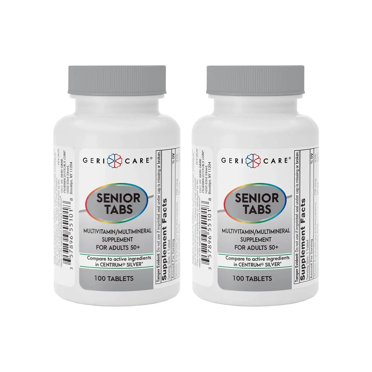 GeriCare Senior Tab 50+ Multivitamin and Minerals Tablets - Immune Support - Age-Defying Nutrition, 100 Count (Pack of 2) GeriCare Au supplements