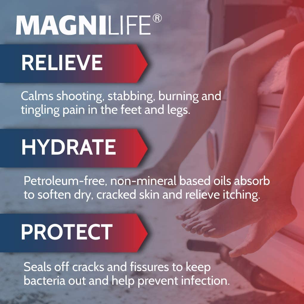 MagniLife Pain Relieving Foot Cream, 4 oz Tube, Soothing Relief for Soreness, Pain, Burning, Tingling, Itching or Sensitivity in Feet & Legs, Moisturizing & Hydrating Foot Cream, No Petroleum MagniLife Au supplements