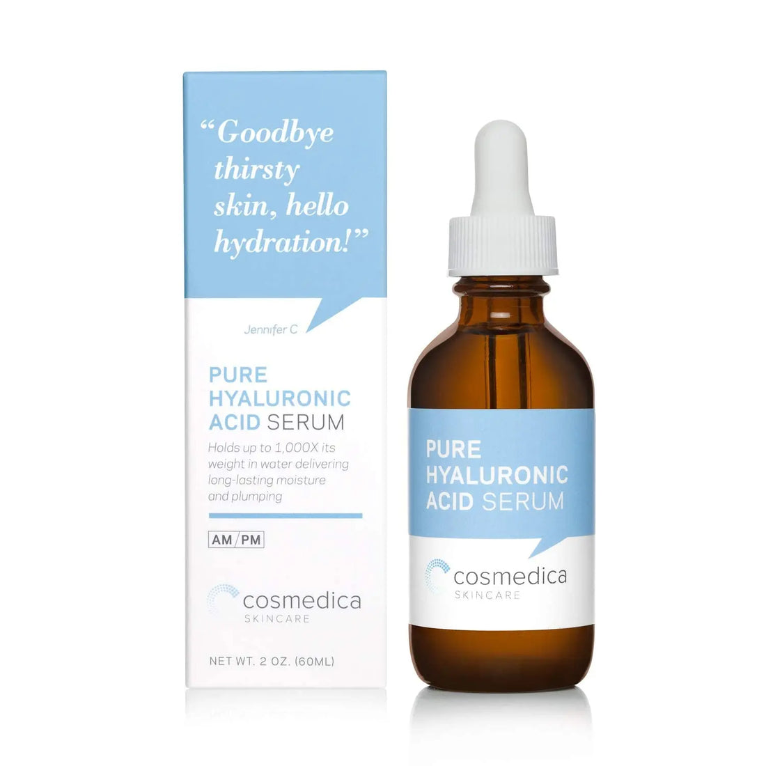 Hyaluronic Acid Serum for Skin 100% Pure Anti Aging Serum Intense Hydration Cosmedica Skincare uk supplements