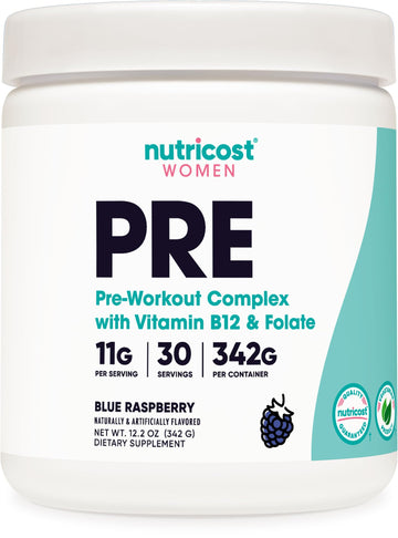 Nutricost Pre-Workout Powder for Women, Blue Raspberry, 30 Servings Nutricost Au supplements