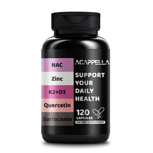 ACAPPELLA N-Acetyl Cysteine Vitamin D3 K2 Zinc Quercetin Sarracenia Purpurea NAC Supplement with Elderberry Holy Basil Bee Propolis Bromelain L-Lysin for Men & Women (1) ACAPPELLAAu supplements