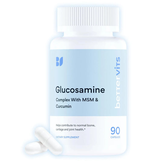 Bettervits Glucosamine Complex with MSM Сhondroitin | Joint Supplements for Women and Men with Vitamin C | Arthritis Support Supplement for Mobility & Flexibility - 90 Capsules BettervitsAU supplements