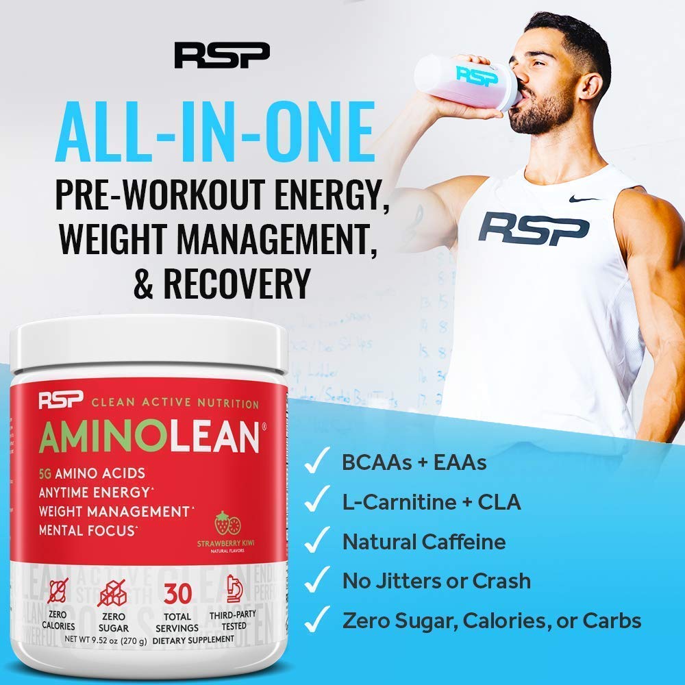 RSP NUTRITION AminoLean Pre Workout Energy (Watermelon 30 Servings) with TrueFit RSP NUTRITION Au supplements