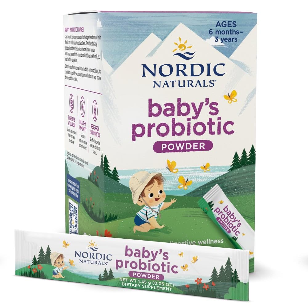 Nordic Naturals Baby’s Nordic Flora Probiotic Powder, Unflavored - 30 Packets - 4 Billion CFU - Digestive Health & Immune Support for Babies & Toddlers (6 Months to 3 Years) - 30 Servings Nordic Naturals Au supplements