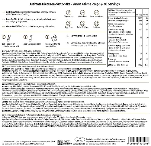 Protein Works - Ultimate Diet Breakfast Shake | Low Calorie Breakfast Shake | Low Sugar High Protein Breakfast Protein Works Au supplements