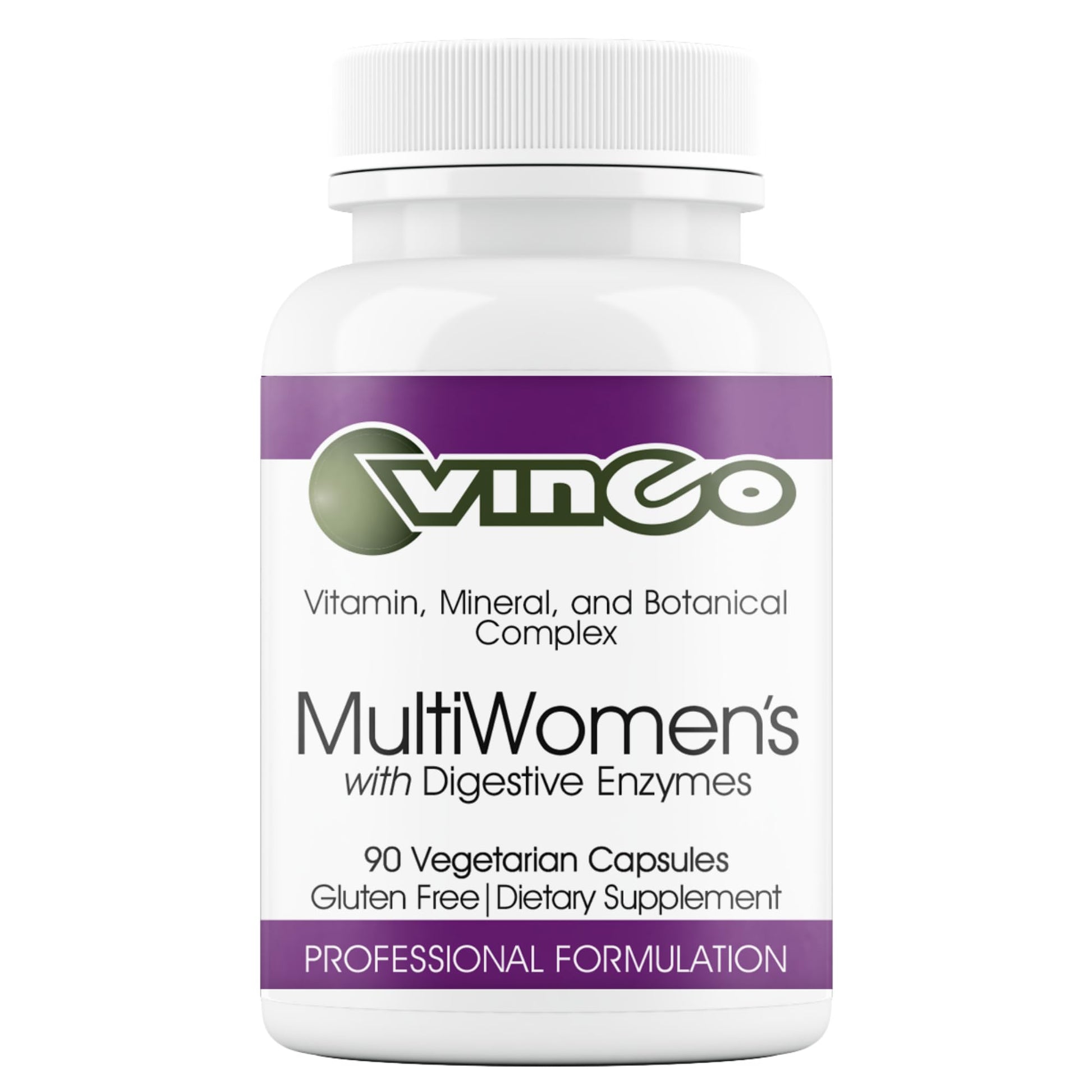 Vinco Inc - MultiWomen’s with Digestive Enzymes Daily Supplement | (90 Capsules) | Multivitamin for Women | Supports Energy, Hormone Balance, Immunity & Digestion | Gluten Free & Vegetarian Vinco Au supplements