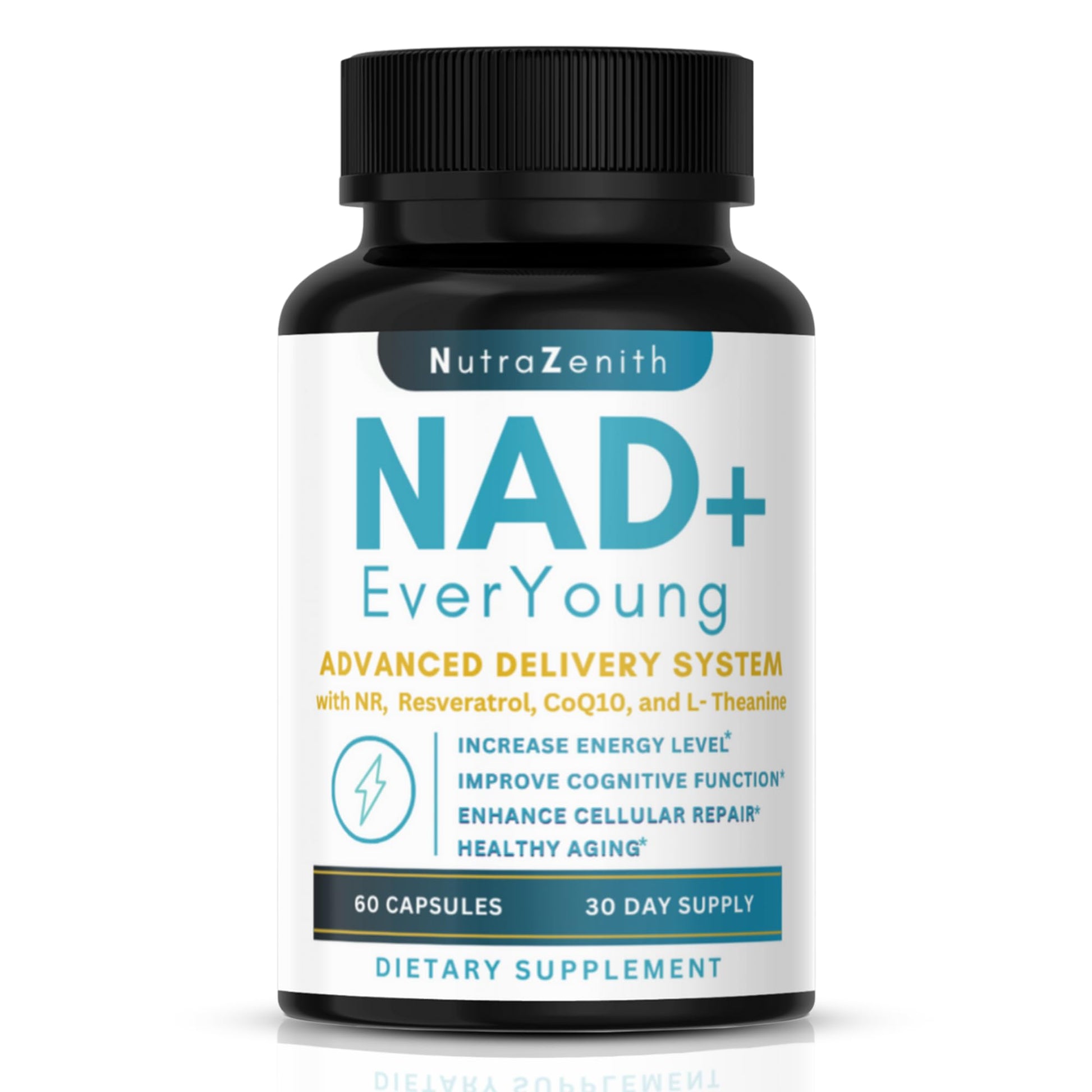 NAD+ Supplement with Nicotinamide Riboside (NMN Alternative), CoQ10 & Resveratrol – 60 Capsules for Healthy Aging Support, Energy Boost & Cognitive Function Enhancement – Cellular Renewal & Vitality Arazo Nutrition Au supplements