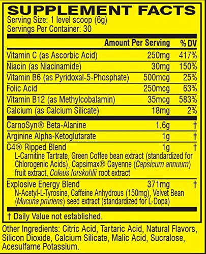 Cellucor C4 Ripped Pre Workout Powder + Fat Burner, Cherry Limeade, 30 Servings Cellucor Au supplements
