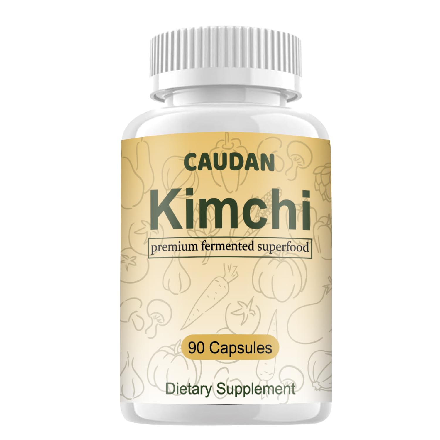 CAUDAN Kimchi Capsules, Kimchi Supplement, Probiotics & Enzymes Supports Gut & Digestive Health, Taste Well, Fermented Superfood for Antioxidant Support, 90 Vegan Capsules CAUDAN Au supplements