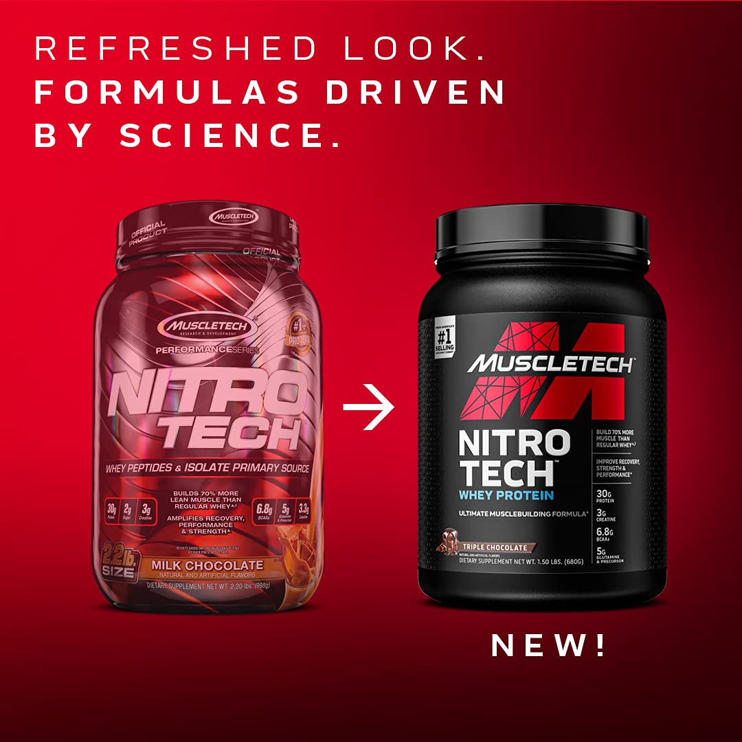 Whey Protein Powder MuscleTech Nitro-Tech Whey Protein Isolate & Peptides Protein Muscletech Au supplements