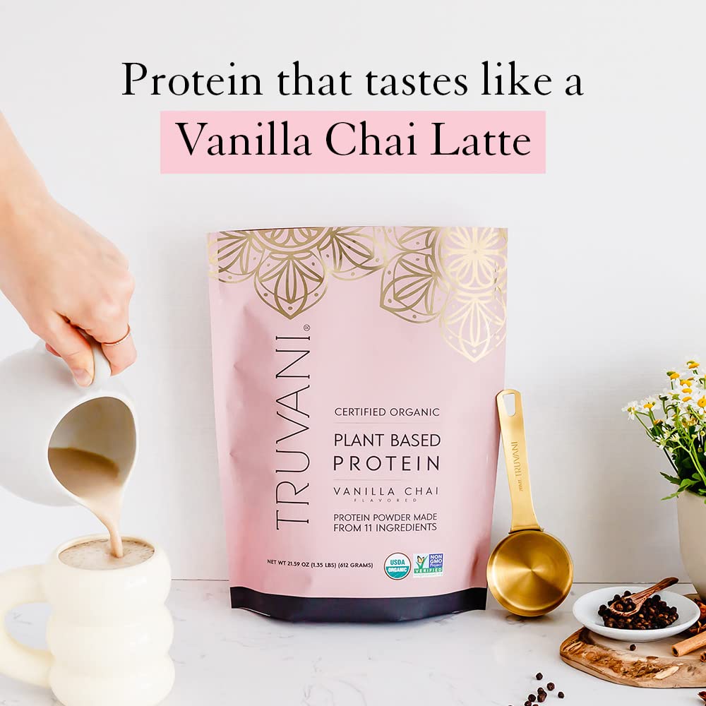 Truvani Organic Vegan Protein Powder Vanilla Chai - 20g of Plant Based Protein, Organic Truvani Au supplements