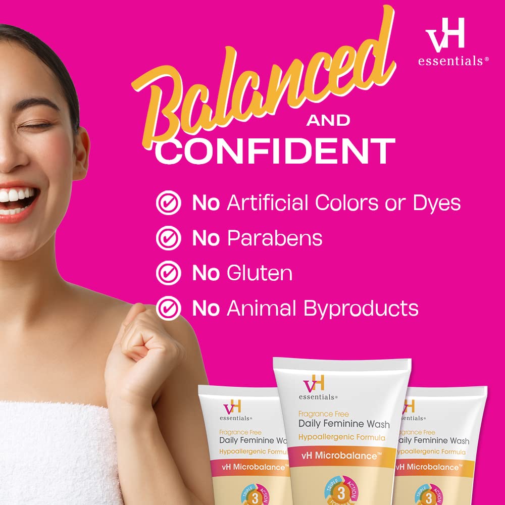 vH essentials Daily Feminine Wash - Fragrance Free, Hypoallergenic with Tea Tree Oil vH essentials Au supplements