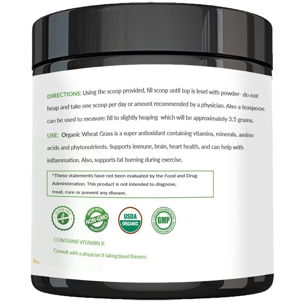 Wheatgrass Powder - USDA Certified Organic Wheat Grass Powder That Is Rich In Essential Amino Acids, Chlorophyll, Antioxidants, Fatty Acids, Minerals & Vitamins - US Grown - Vegan & Non-GMO Superfoods Nautical Elements Au supplements