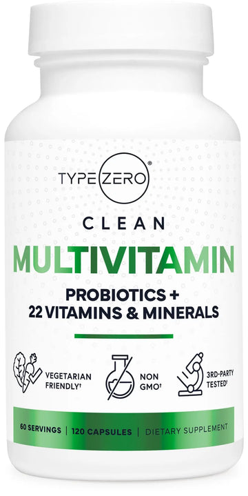 Type Zero Multivitamin Capsules (120 Capsules) (1300 mg) - with Probiotics + 22 Vitamins and Minerals, GMO-Free Type Zero Au supplements